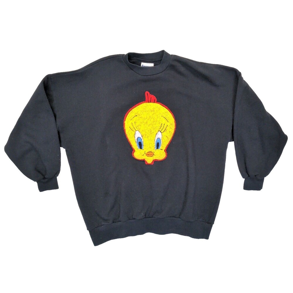 90's Warner Bros Looney Tunes Tweety Bird Big Face Sweatshirt Crewneck USA 2XL
